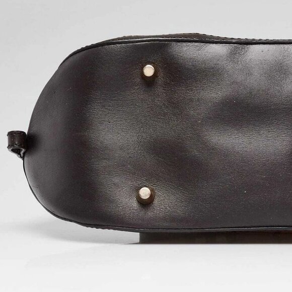 Burberry Haymarket Canvas/Chocolate Leather Small Orchard Bowling Bag - Picture 9 of 12